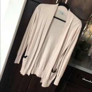 Tan and black longline cardigan